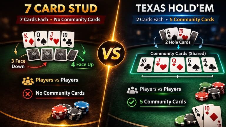 سبع ورقات ستود مقابل تكساس هولدم